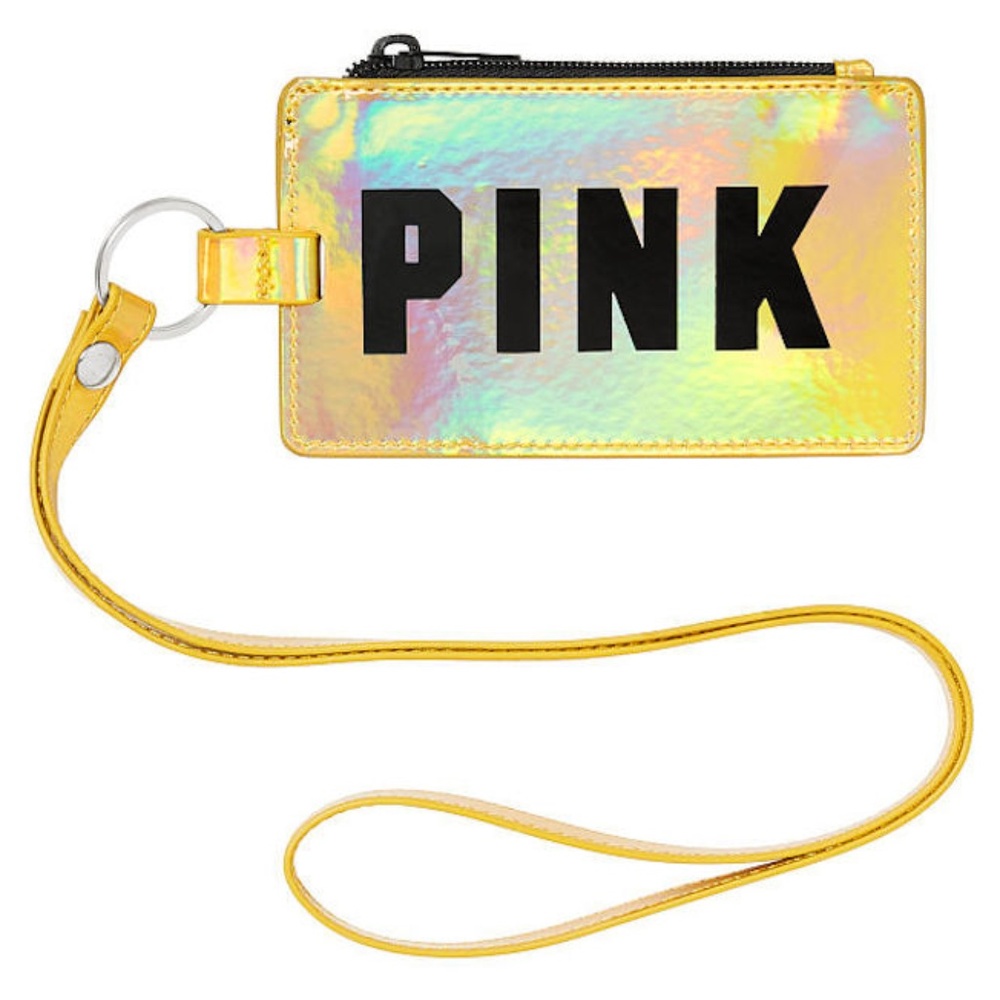 NEW Victorias Secret Pink holographic card Lanyard
